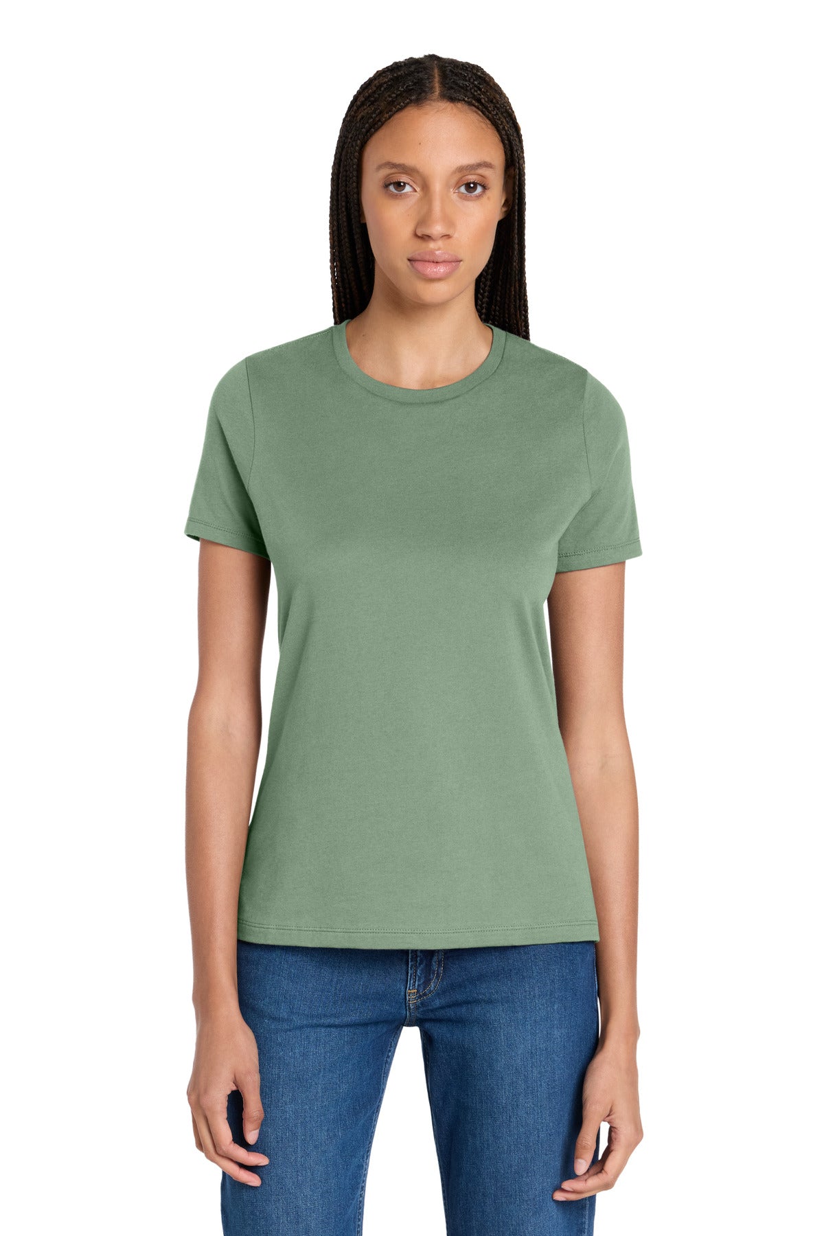 Custom logo BELLA+CANVAS ® Women's Relaxed Jersey Short Sleeve Tee. BC6400 in Sage