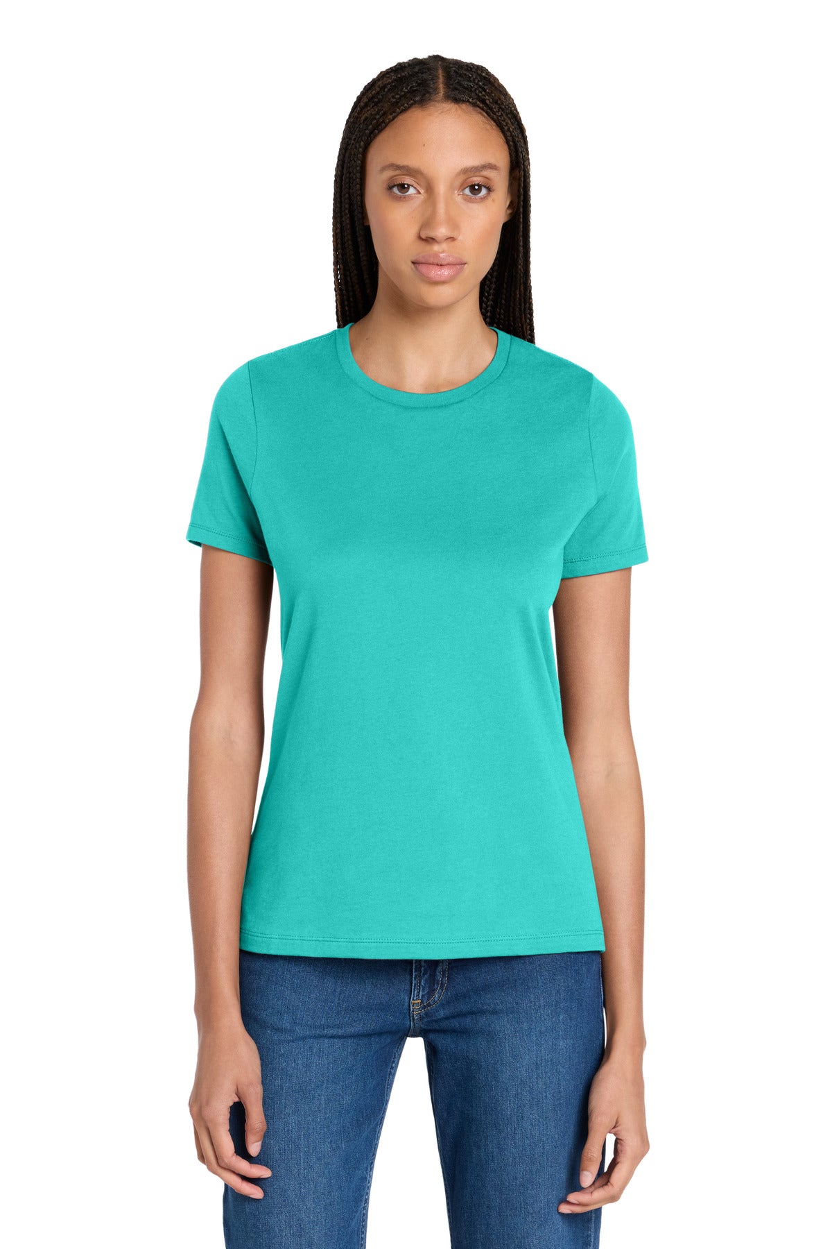 Custom logo BELLA+CANVAS ® Women's Relaxed Jersey Short Sleeve Tee. BC6400 in Teal