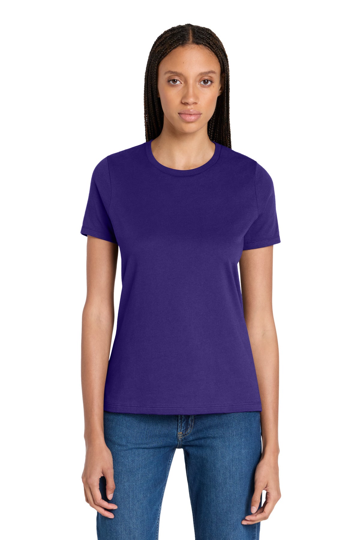Custom logo BELLA+CANVAS ® Women's Relaxed Jersey Short Sleeve Tee. BC6400 in Team Purple