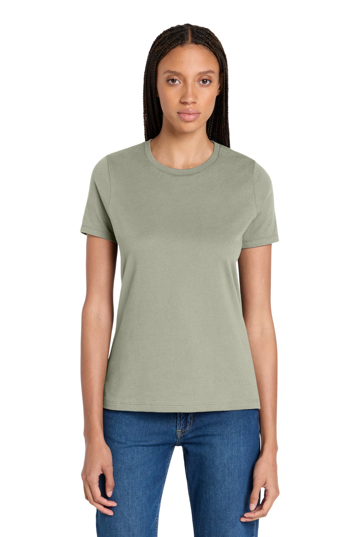 Custom logo BELLA+CANVAS ® Women's Relaxed Jersey Short Sleeve Tee. BC6400 in Thyme