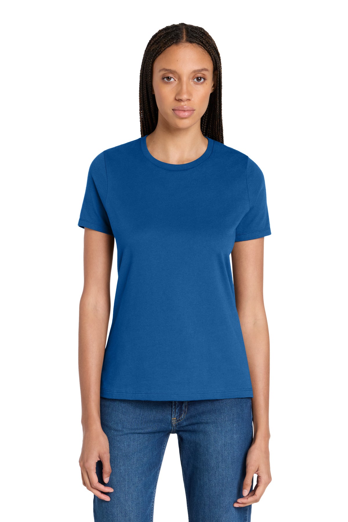 Custom logo BELLA+CANVAS ® Women's Relaxed Jersey Short Sleeve Tee. BC6400 in True Royal