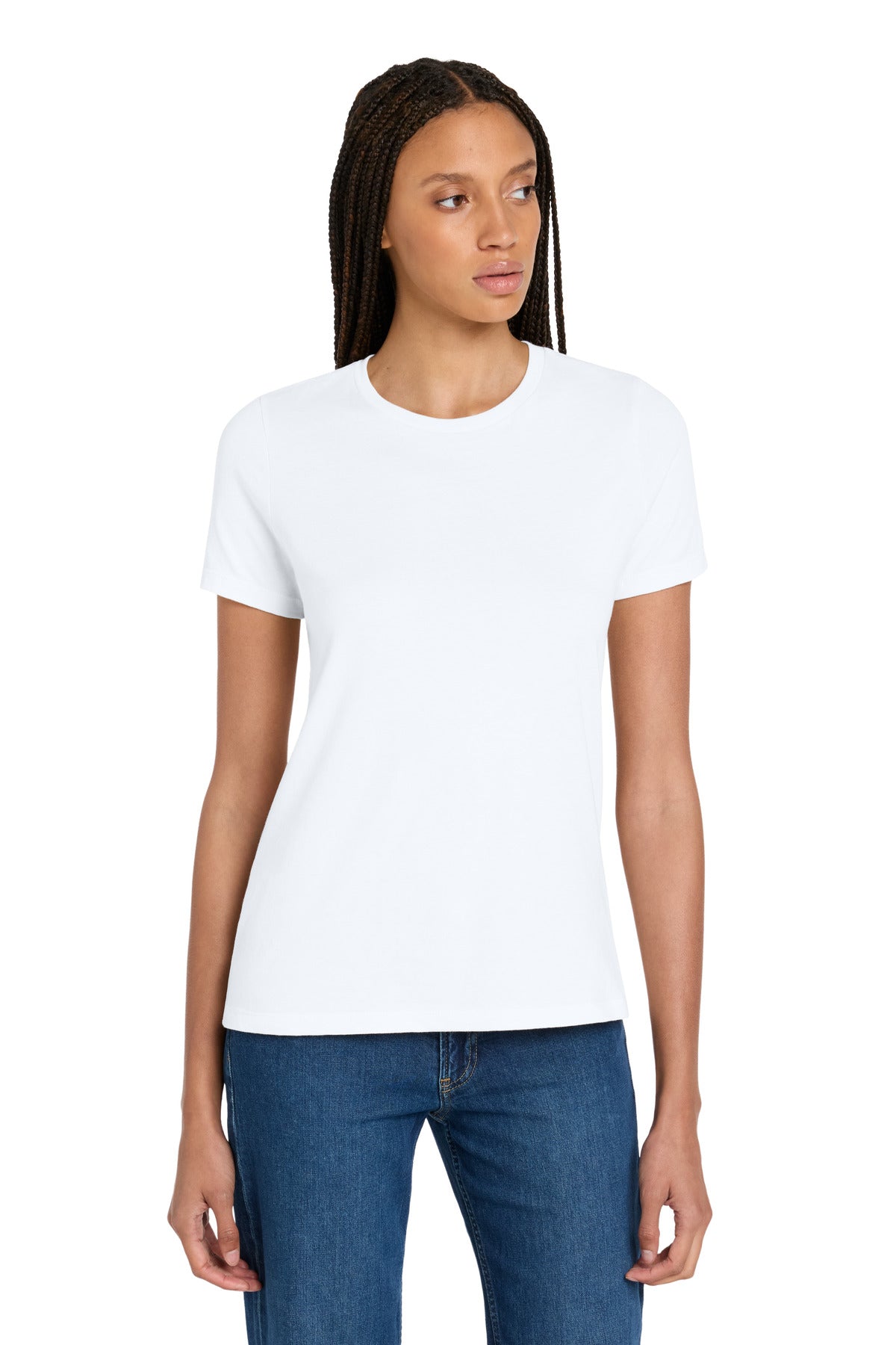 Custom logo BELLA+CANVAS ® Women's Relaxed Jersey Short Sleeve Tee. BC6400 in White