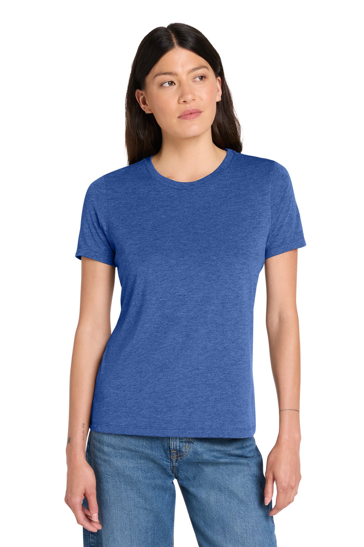 Custom logo BELLA+CANVAS® Women's Relaxed Triblend Tee BC6413 in Blue Triblend