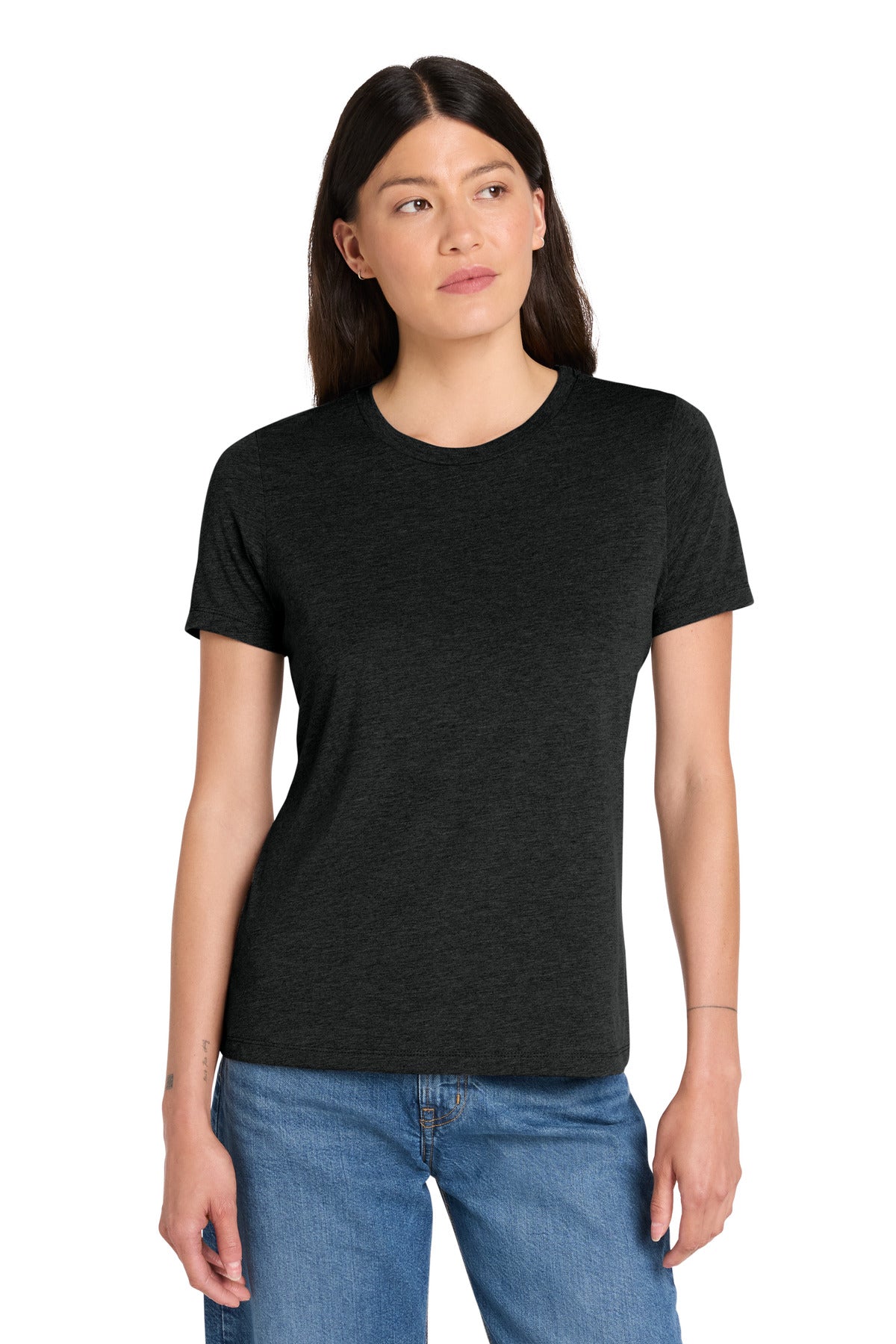 Custom logo BELLA+CANVAS® Women's Relaxed Triblend Tee BC6413 in Charcoal-Black Triblend