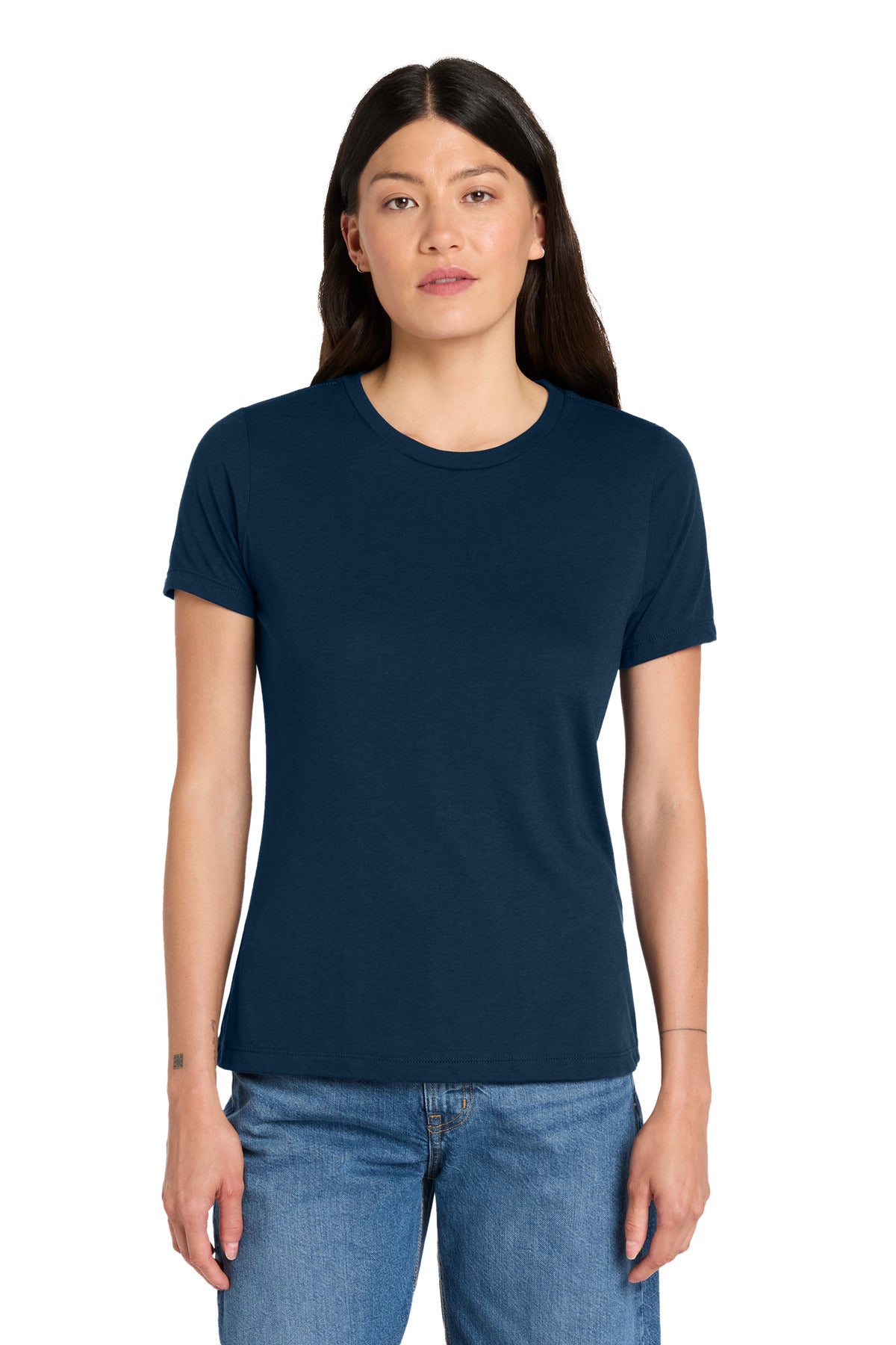 Custom logo BELLA+CANVAS® Women's Relaxed Triblend Tee BC6413 in Solid Navy Triblend