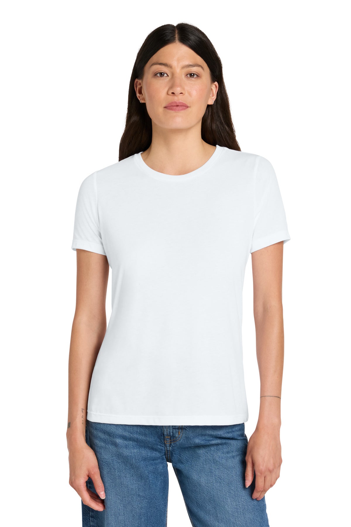 Custom logo BELLA+CANVAS® Women's Relaxed Triblend Tee BC6413 in Solid White Triblend