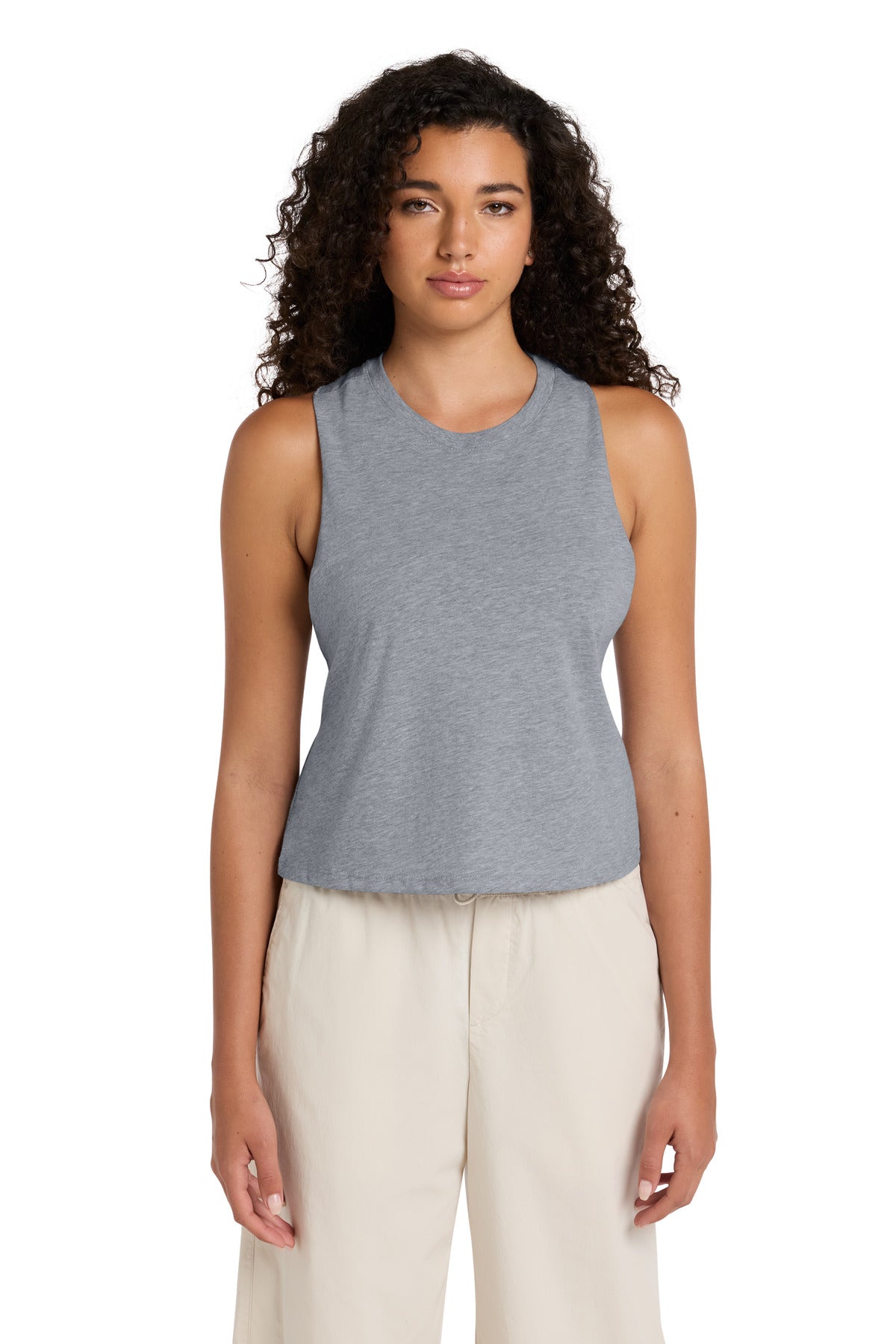 Custom logo BELLA+CANVAS ® Women's Racerback Cropped Tank. BC6682 in Athletic Heather