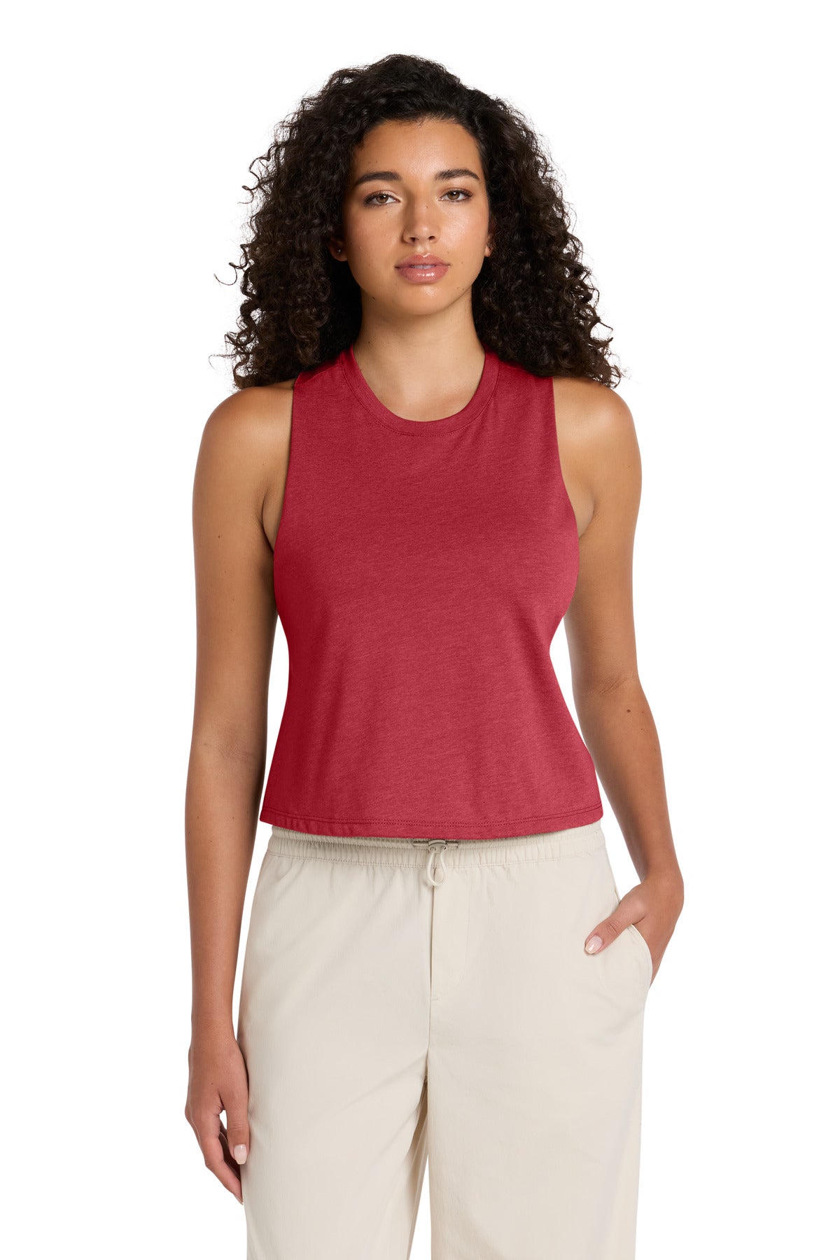 Custom logo BELLA+CANVAS ® Women's Racerback Cropped Tank. BC6682 in Heather Red