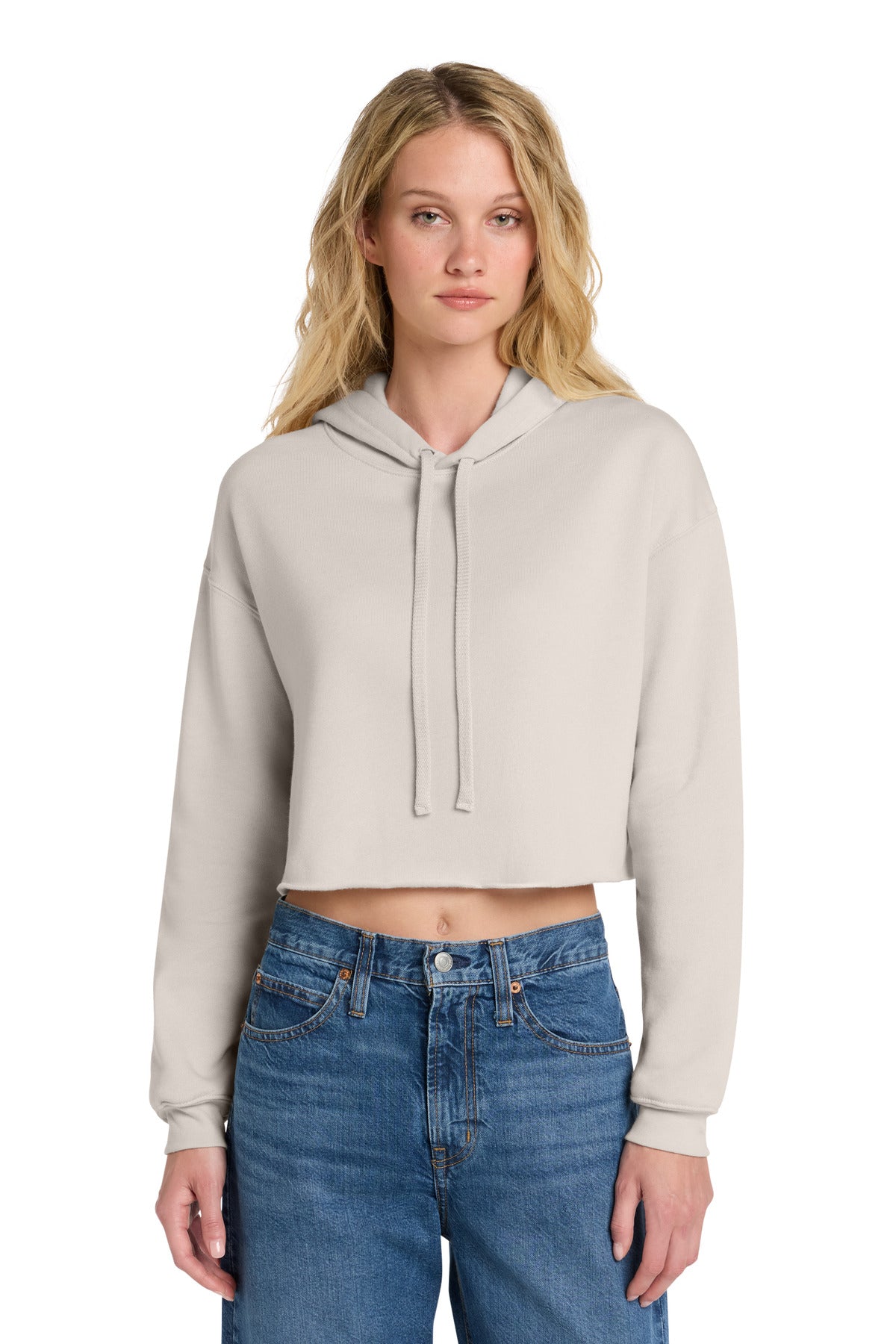 Custom logo BELLA+CANVAS ® Women's Sponge Fleece Cropped Fleece Hoodie. BC7502 in Heather Dust
