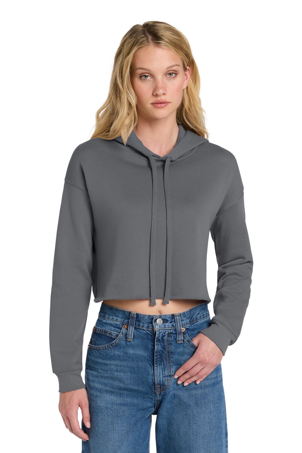 Custom logo BELLA+CANVAS ® Women's Sponge Fleece Cropped Fleece Hoodie. BC7502 in Storm