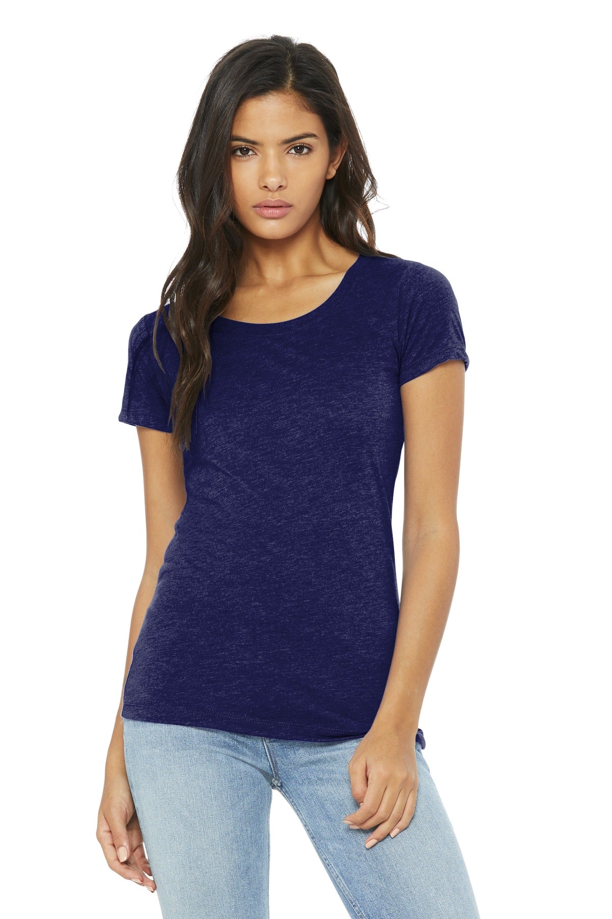 Custom logo BELLA+CANVAS ® Women's Triblend Short Sleeve Tee. BC8413 in Navy Triblend