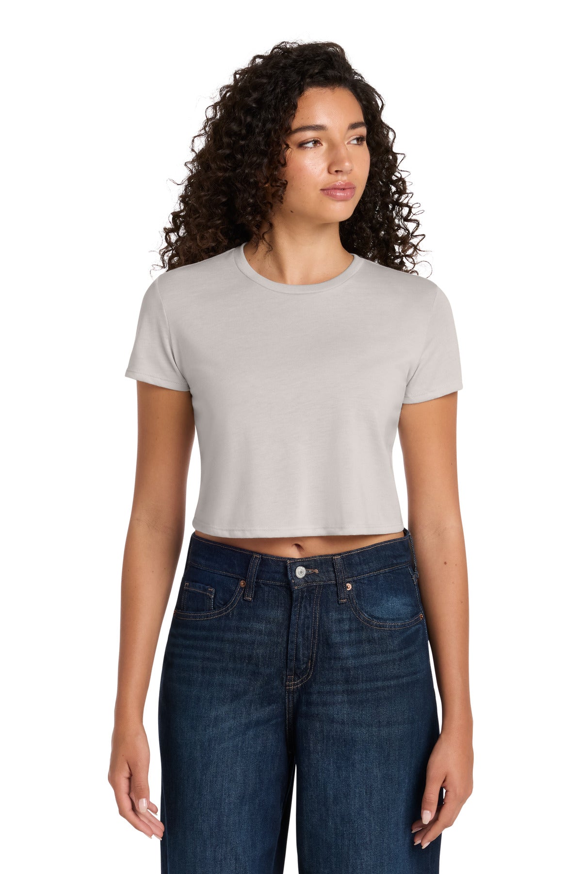 Custom logo BELLA+CANVAS® Women's Flowy Cropped Tee BC8882 in Heather Dust