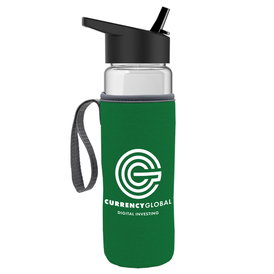Wave Tritan® Bottle with Flip-Straw Lid and Insulated Caddy - 24 oz.