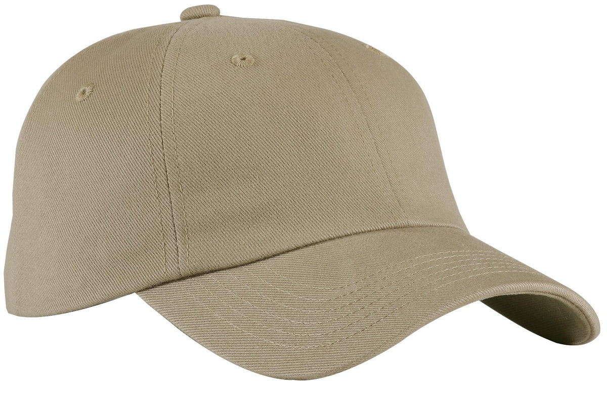 Custom logo Port Authority® Unstructured Brushed Twill Cap.  BTU in Khaki