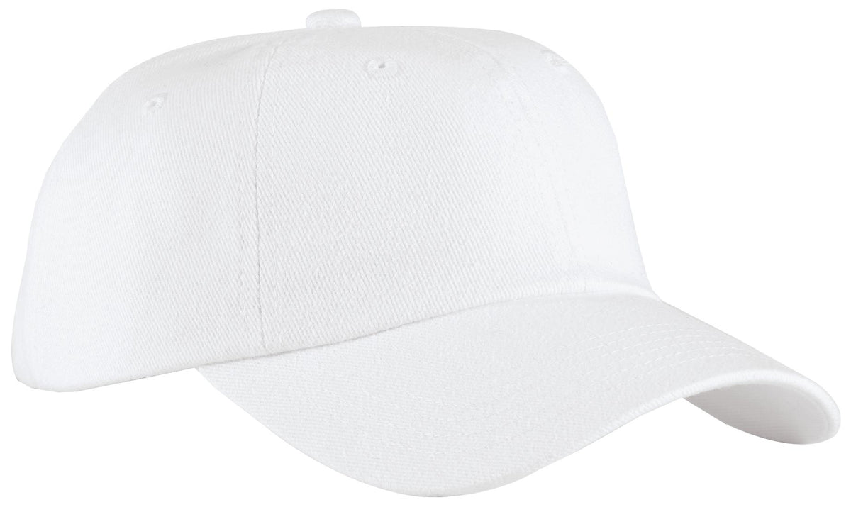 Custom logo Port Authority® Unstructured Brushed Twill Cap.  BTU in White