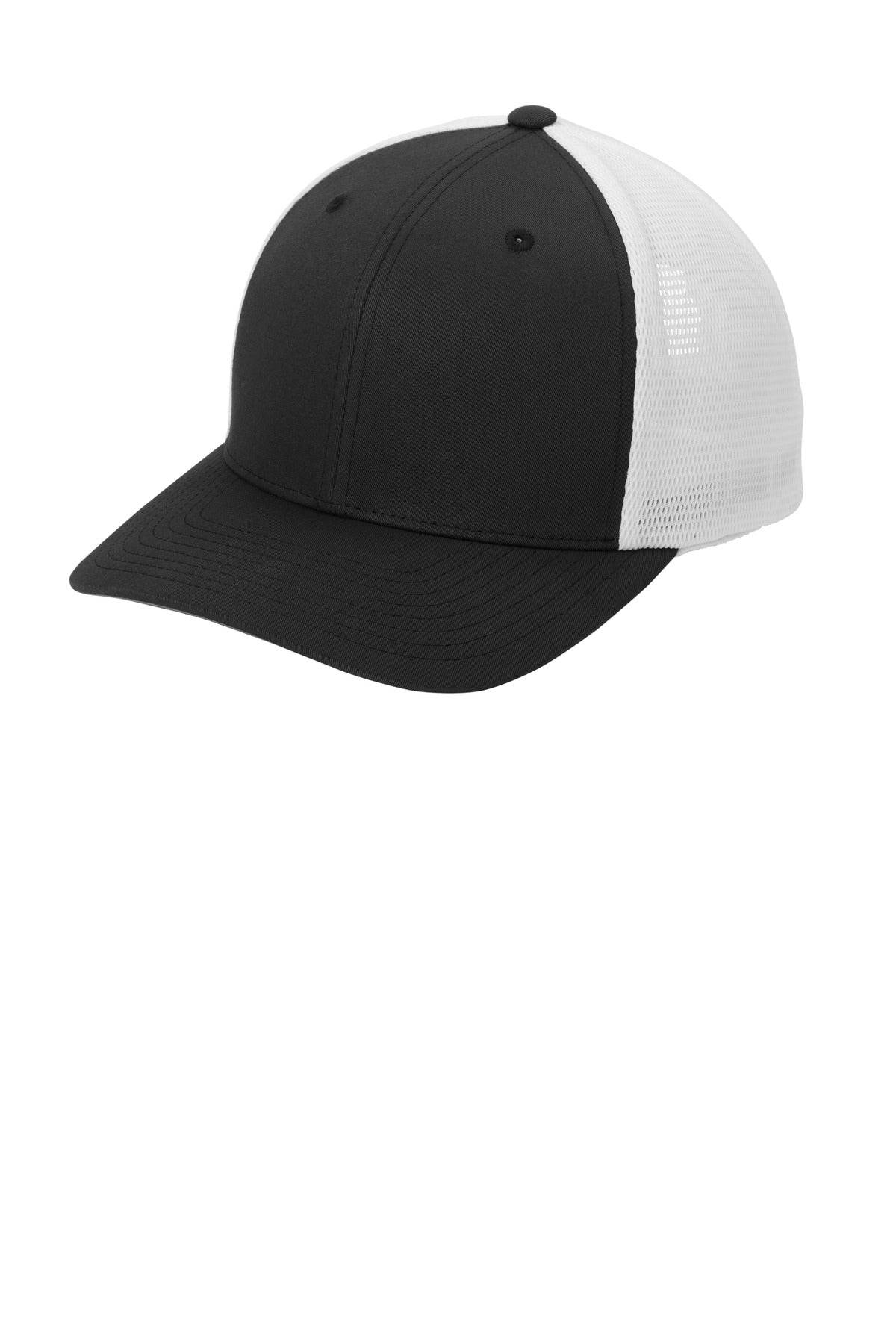 Custom logo Port Authority® Flexfit 110® Mesh Cap C110 in Black/ White