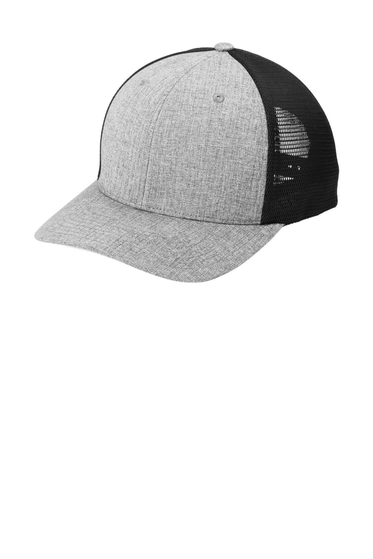 Custom logo Port Authority® Flexfit 110® Mesh Cap C110 in Heather Silver/ Black