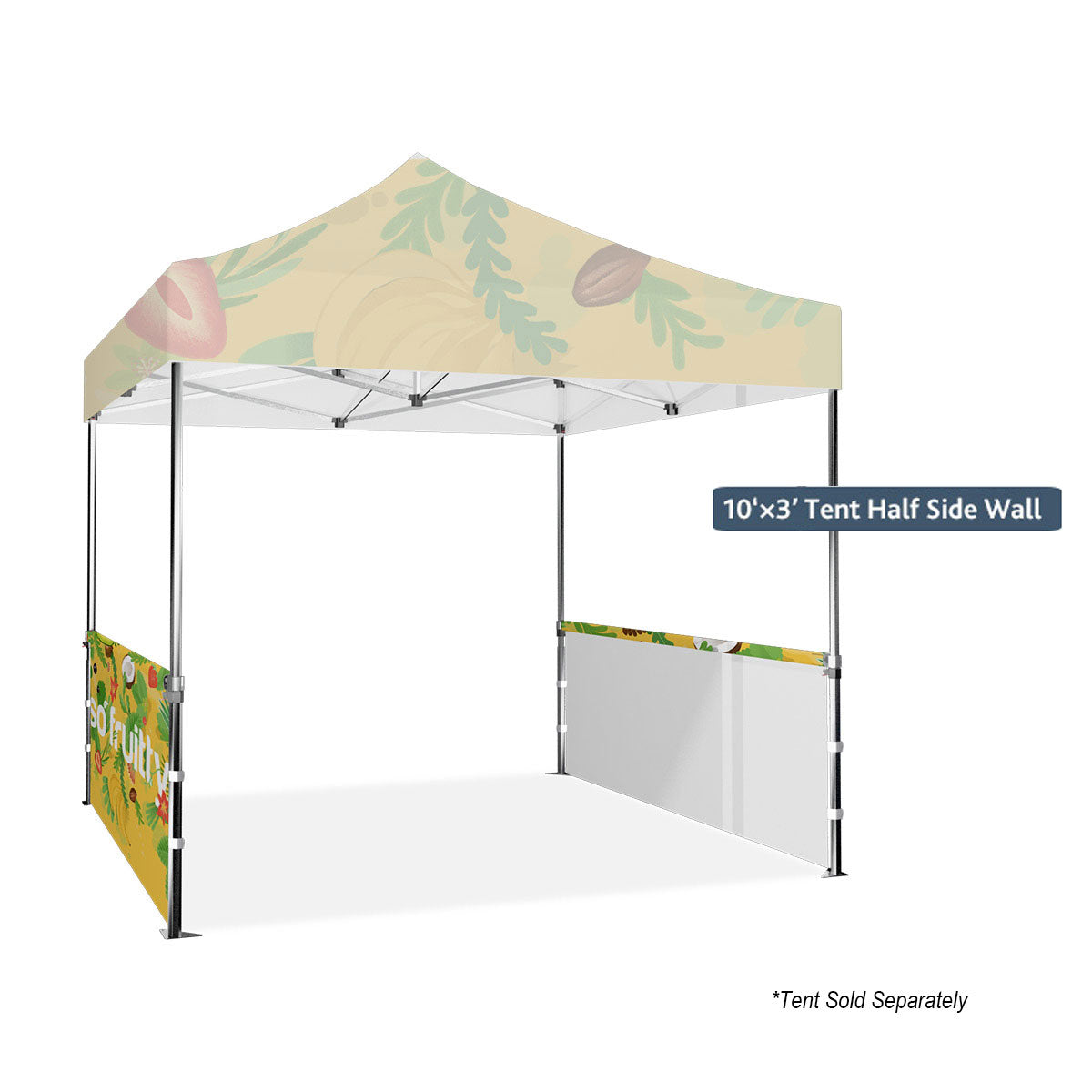 Custom logo 10' x 3' Half Tent Wall - Set of 2