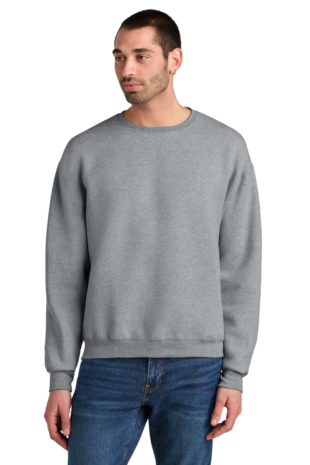 Custom logo Jerzees Rugged® Unisex Crewneck Sweatshirt C12M in Athletic Heather