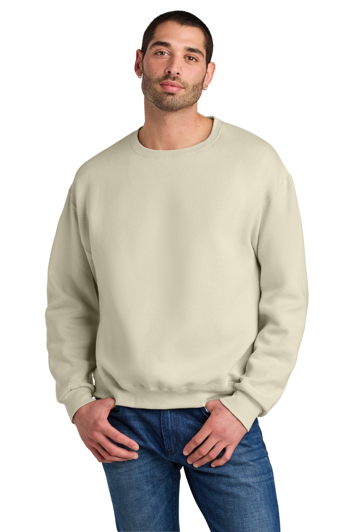 Custom logo Jerzees Rugged® Unisex Crewneck Sweatshirt C12M in Putty