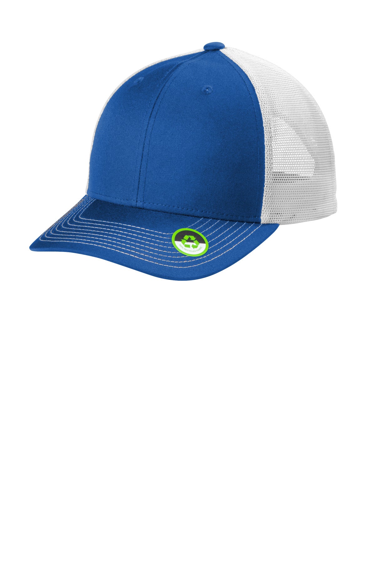 Custom logo Port Authority® Eco Snapback Trucker Cap C402ECO in True Royal/ White