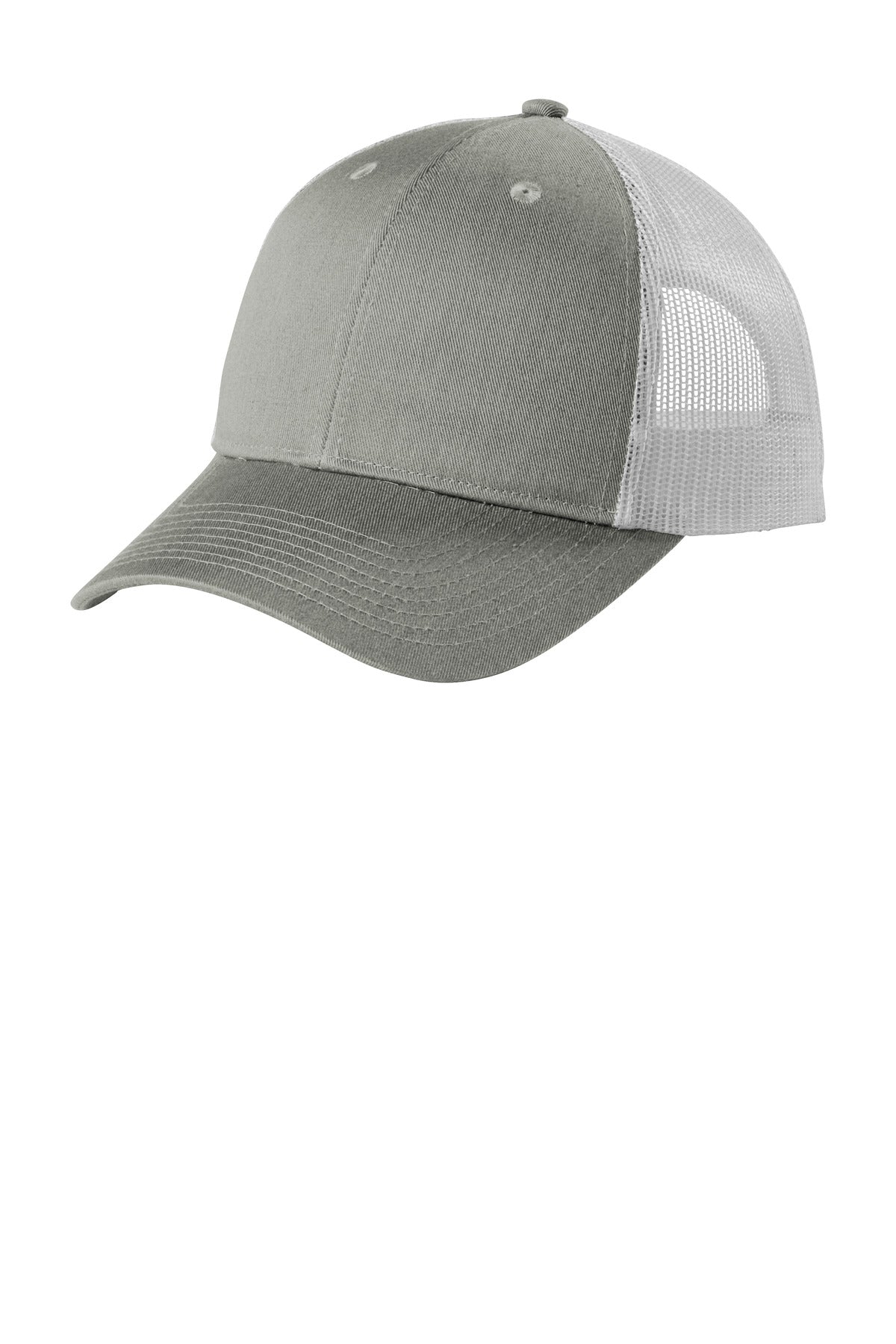 Custom logo Port Authority ® Low-Profile Snapback Trucker Cap C402LP in Heather Grey/ White