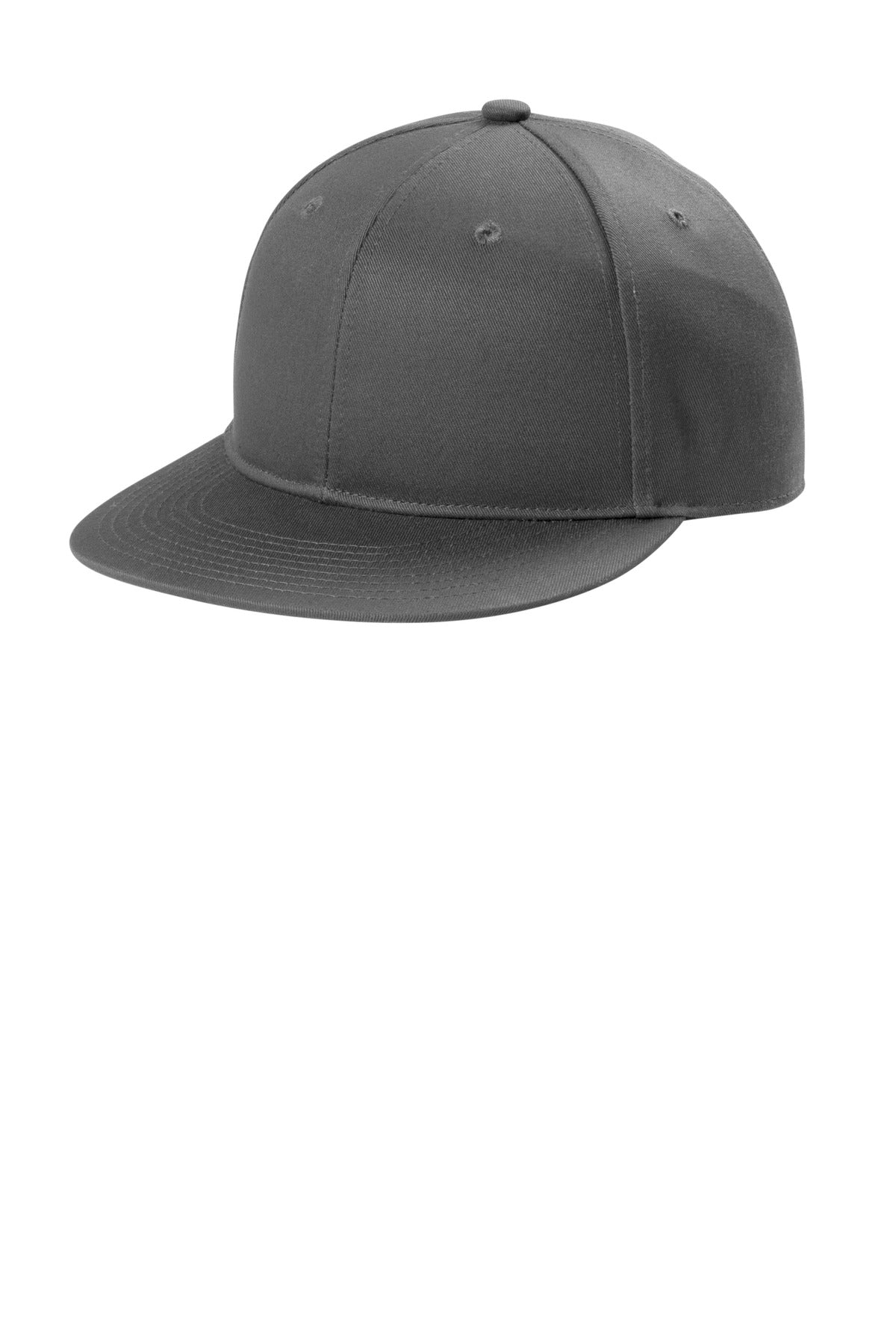 Custom logo Port Authority® Snapback Flat Bill Cap C406 in Grey Steel