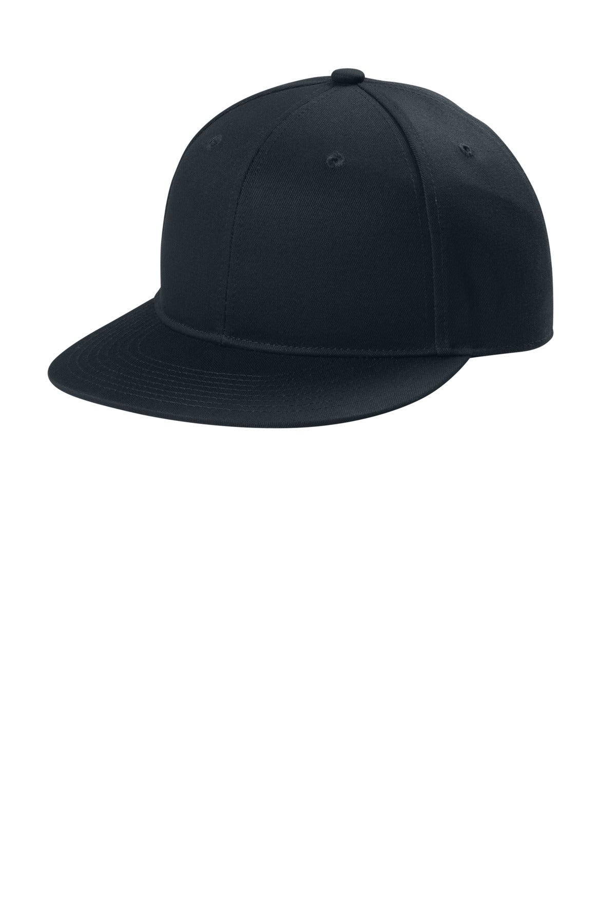 Custom logo Port Authority® Snapback Flat Bill Cap C406 in Rich Navy