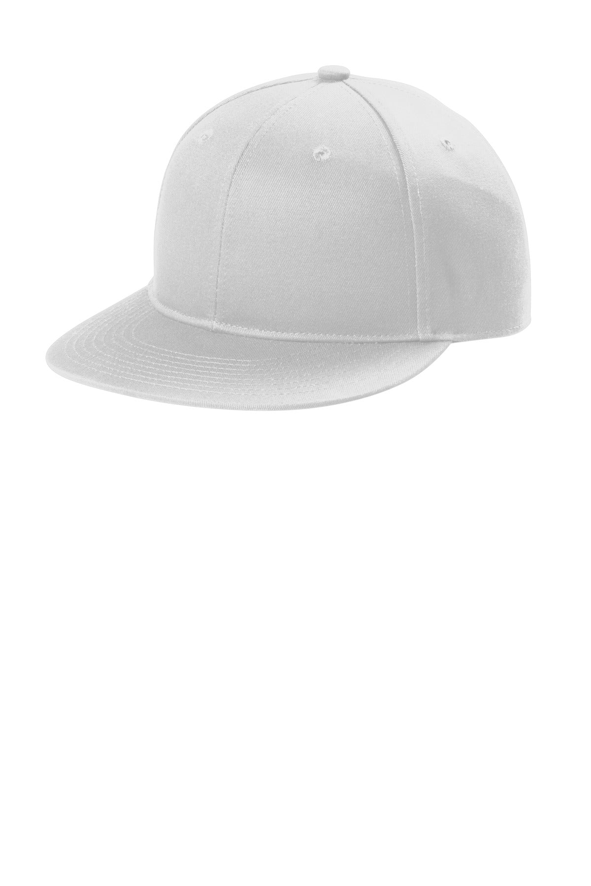 Custom logo Port Authority® Snapback Flat Bill Cap C406 in White