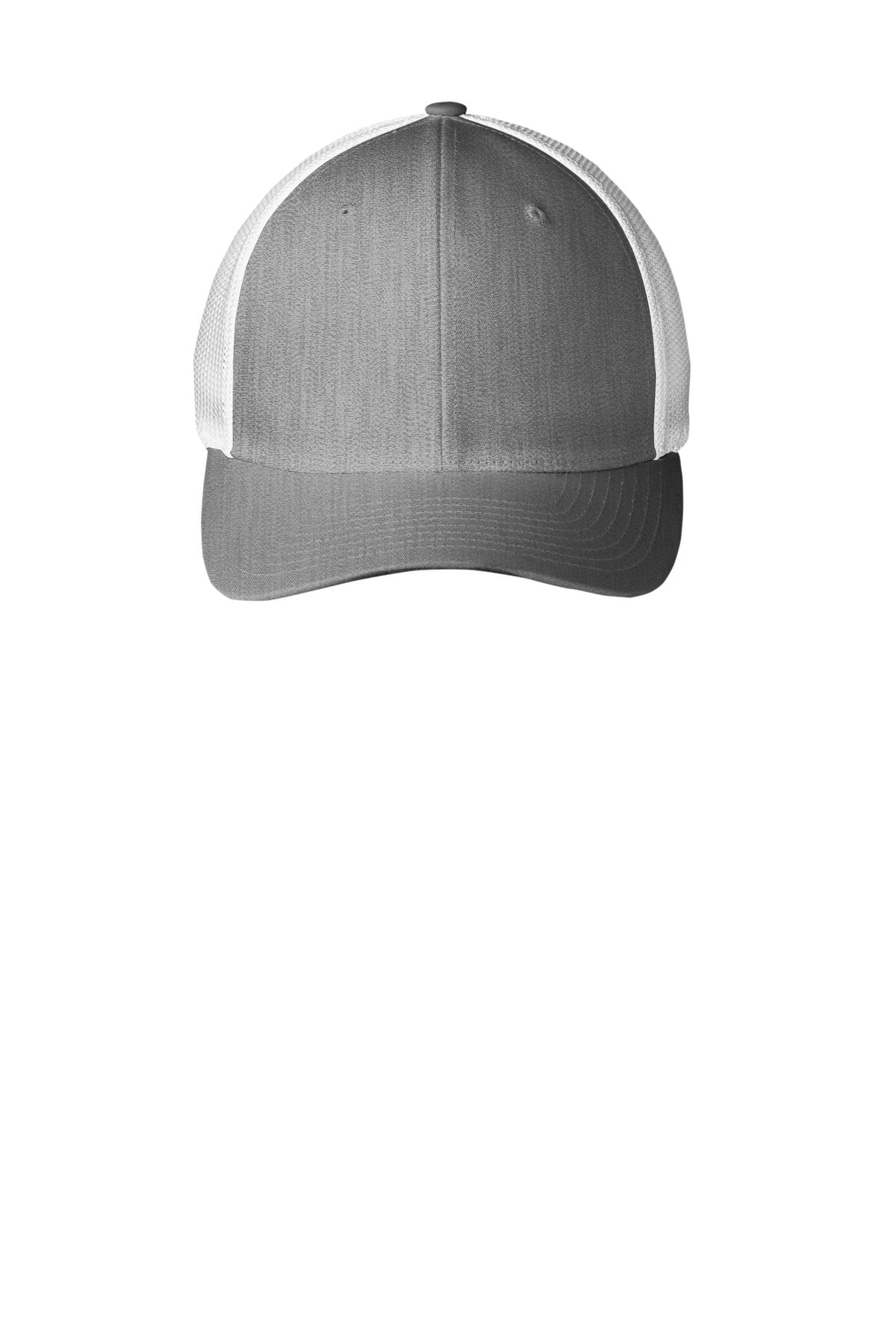 Custom logo Port Authority® Flexfit® Mesh Back Cap. C812 in Heather Grey/ White