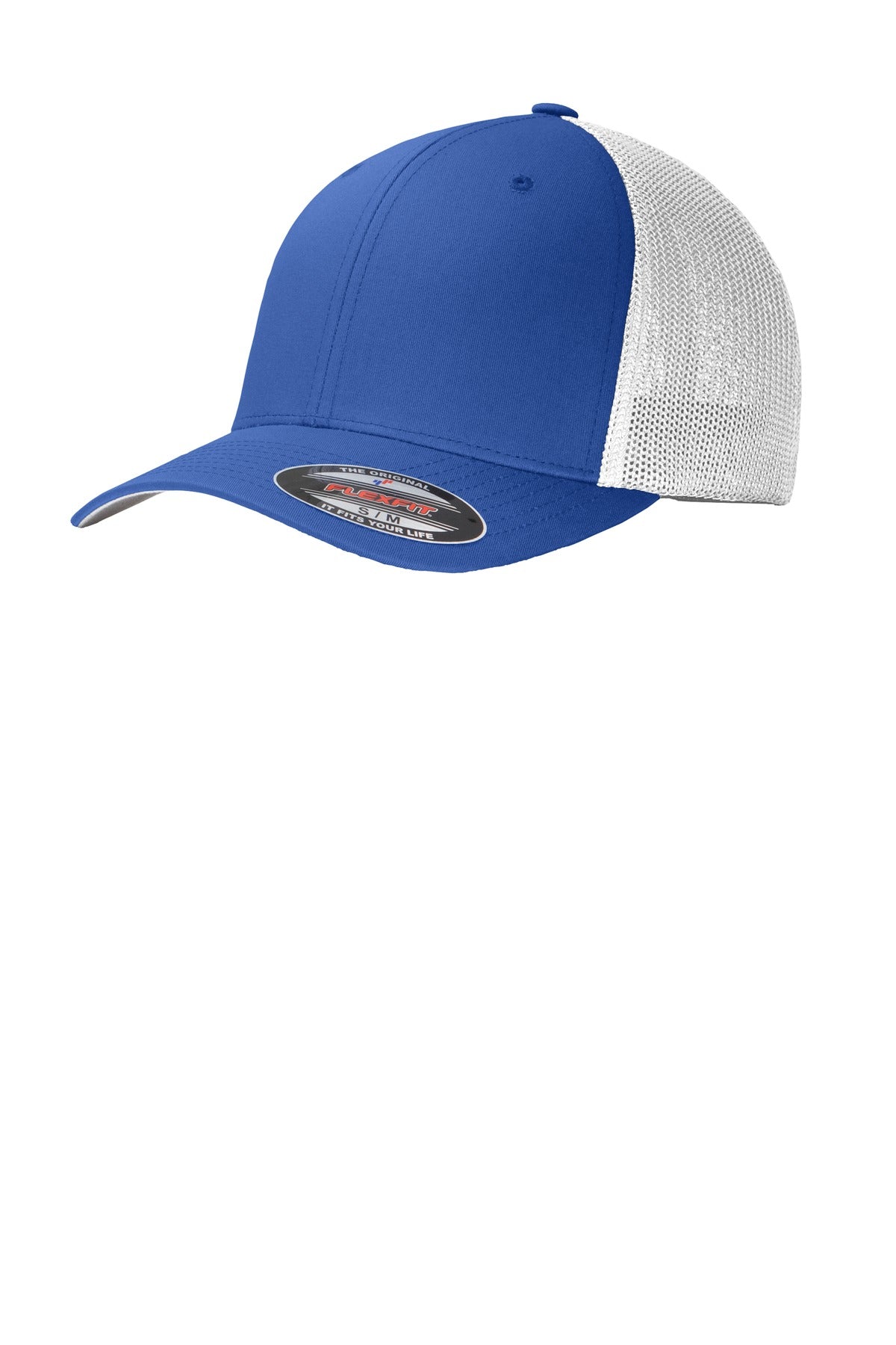 Custom logo Port Authority® Flexfit® Mesh Back Cap. C812 in True Royal/ White