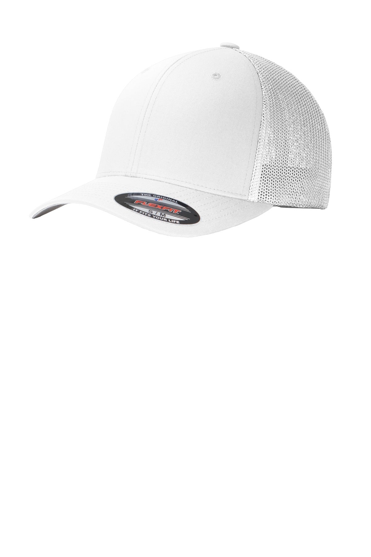 Custom logo Port Authority® Flexfit® Mesh Back Cap. C812 in White/ White