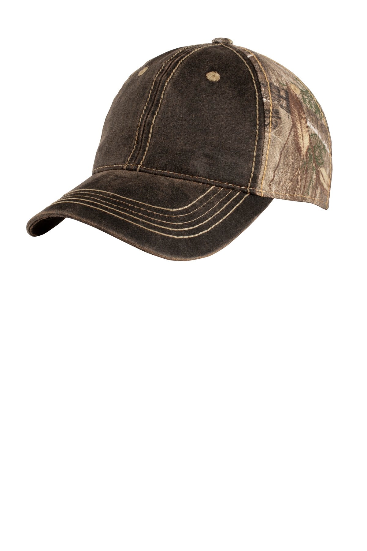 Custom logo Port Authority® Pigment Print Camouflage Cap. C819 in Realtree Edge