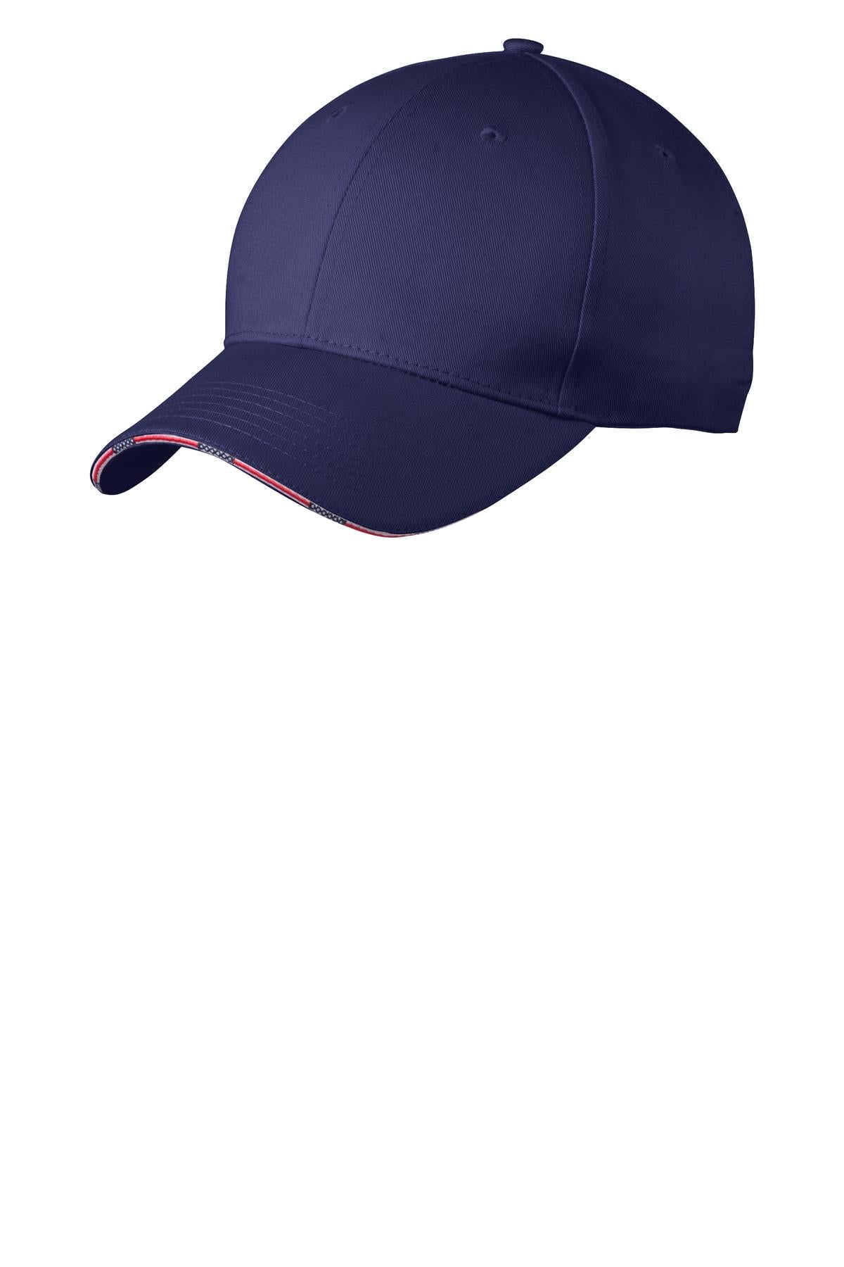 Custom logo Port Authority® Americana Flag Sandwich Cap. C829 in Blue Crush