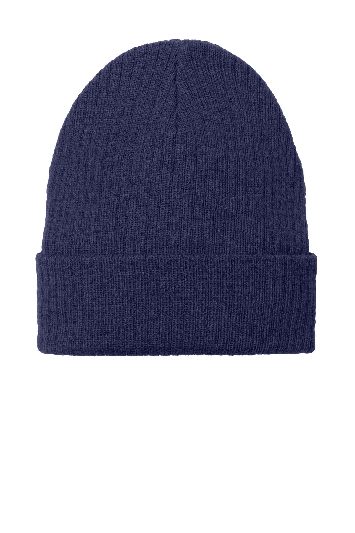 Custom logo Port Authority® C-FREE® Recycled Beanie C880 in True Navy