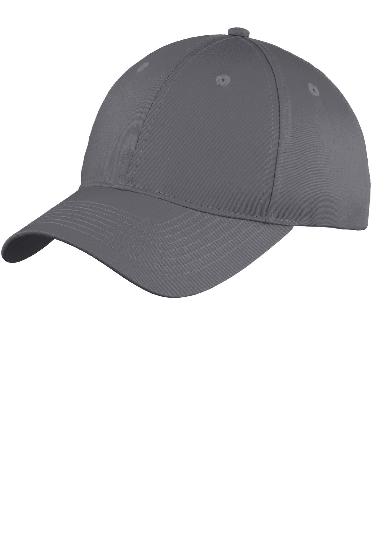 Custom logo Port Authority® Six-Panel Unstructured Twill Cap. C914 in Charcoal