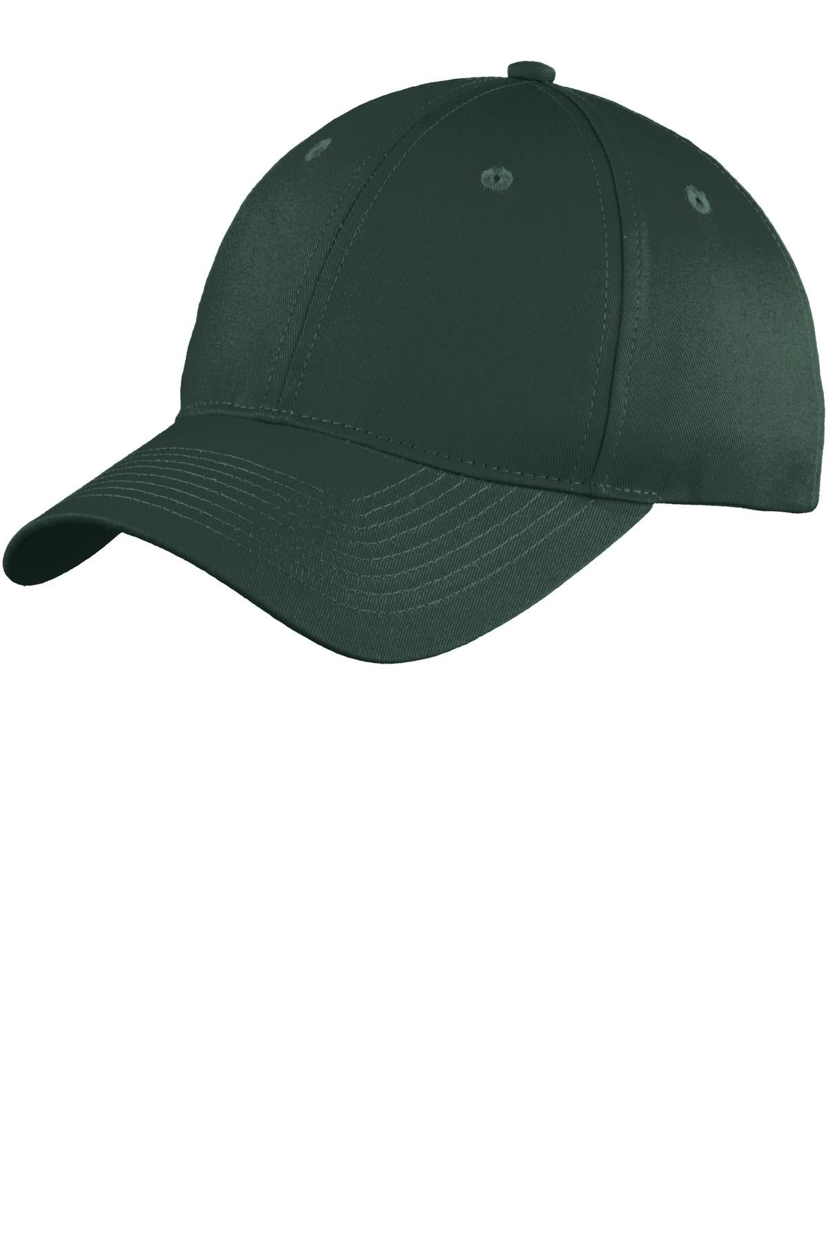 Custom logo Port Authority® Six-Panel Unstructured Twill Cap. C914 in Hunter