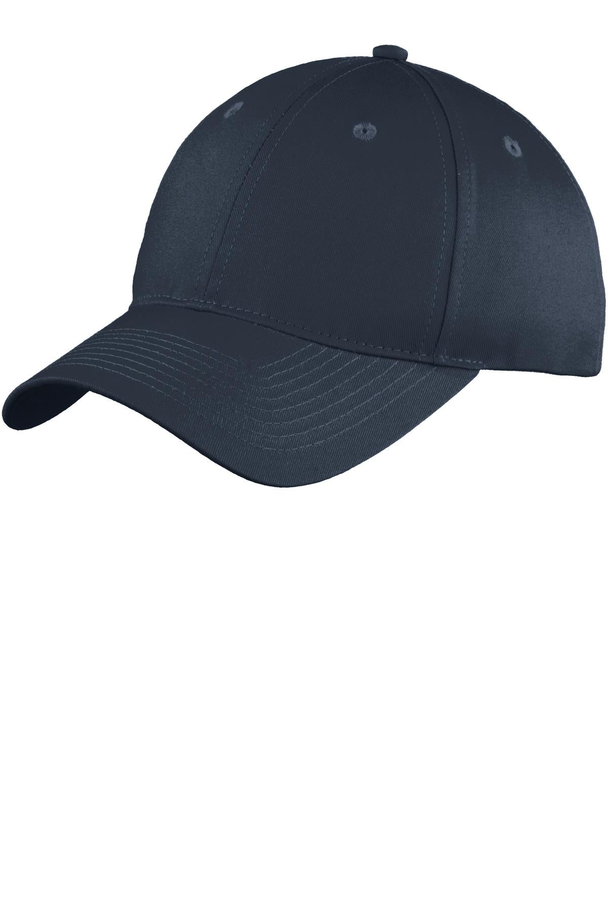 Custom logo Port Authority® Six-Panel Unstructured Twill Cap. C914 in Navy