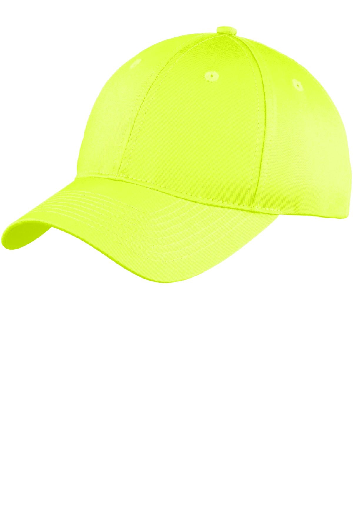 Custom logo Port Authority® Six-Panel Unstructured Twill Cap. C914 in Neon Yellow