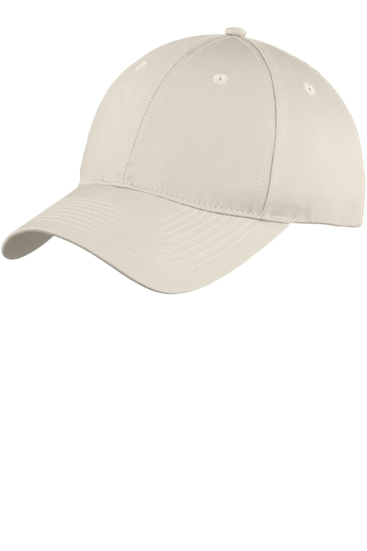 Custom logo Port Authority® Six-Panel Unstructured Twill Cap. C914 in Oyster