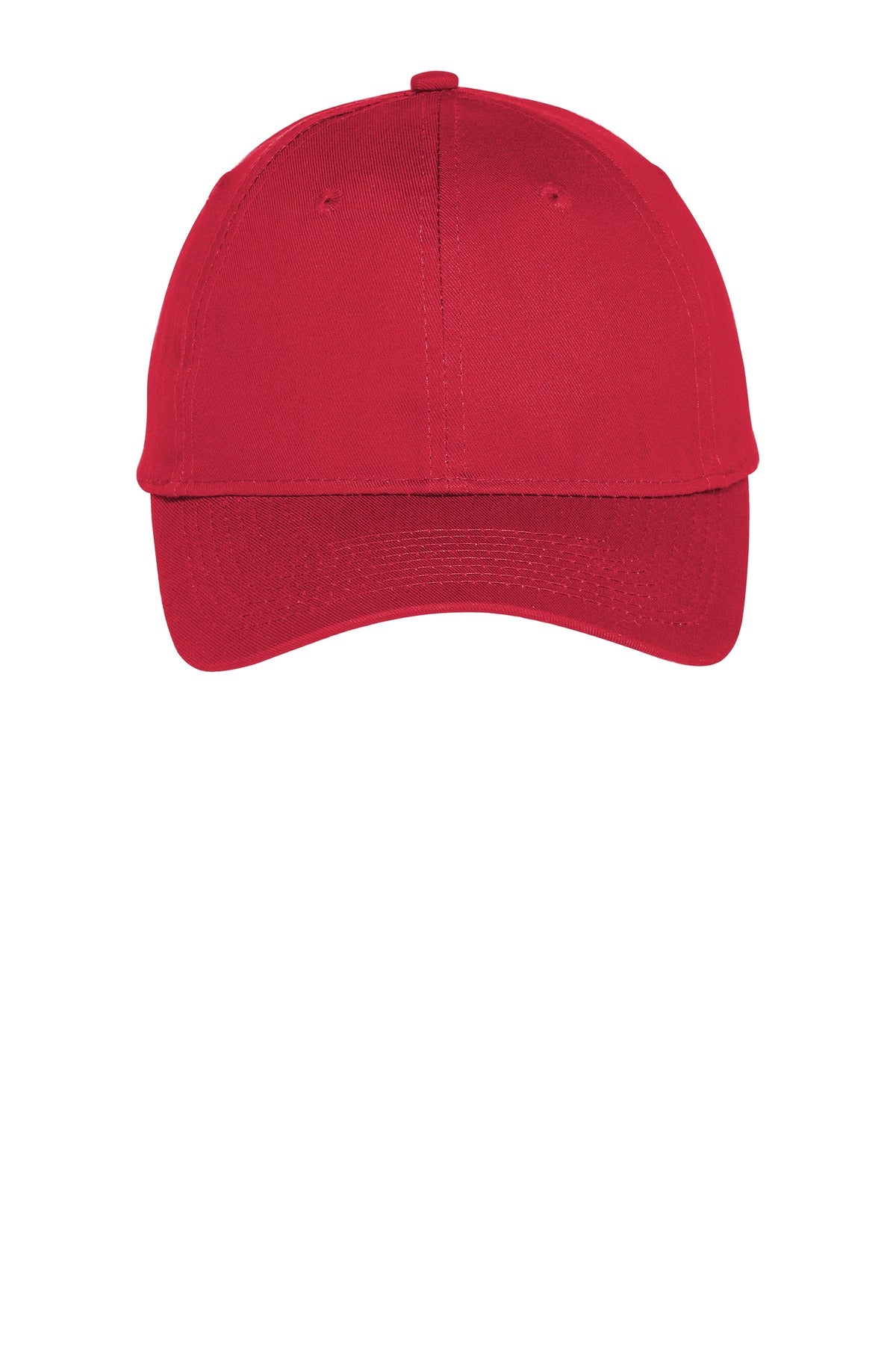 Custom logo Port Authority® Six-Panel Unstructured Twill Cap. C914 in True Red