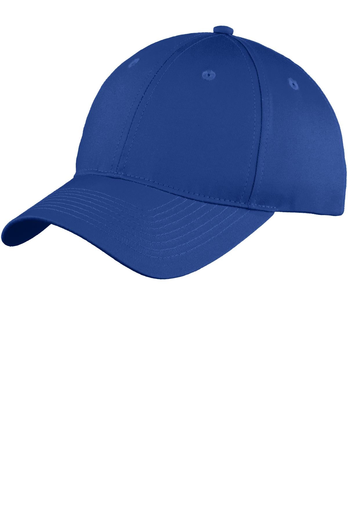 Custom logo Port Authority® Youth Six-Panel Unstructured Twill Cap. YC914 in Royal