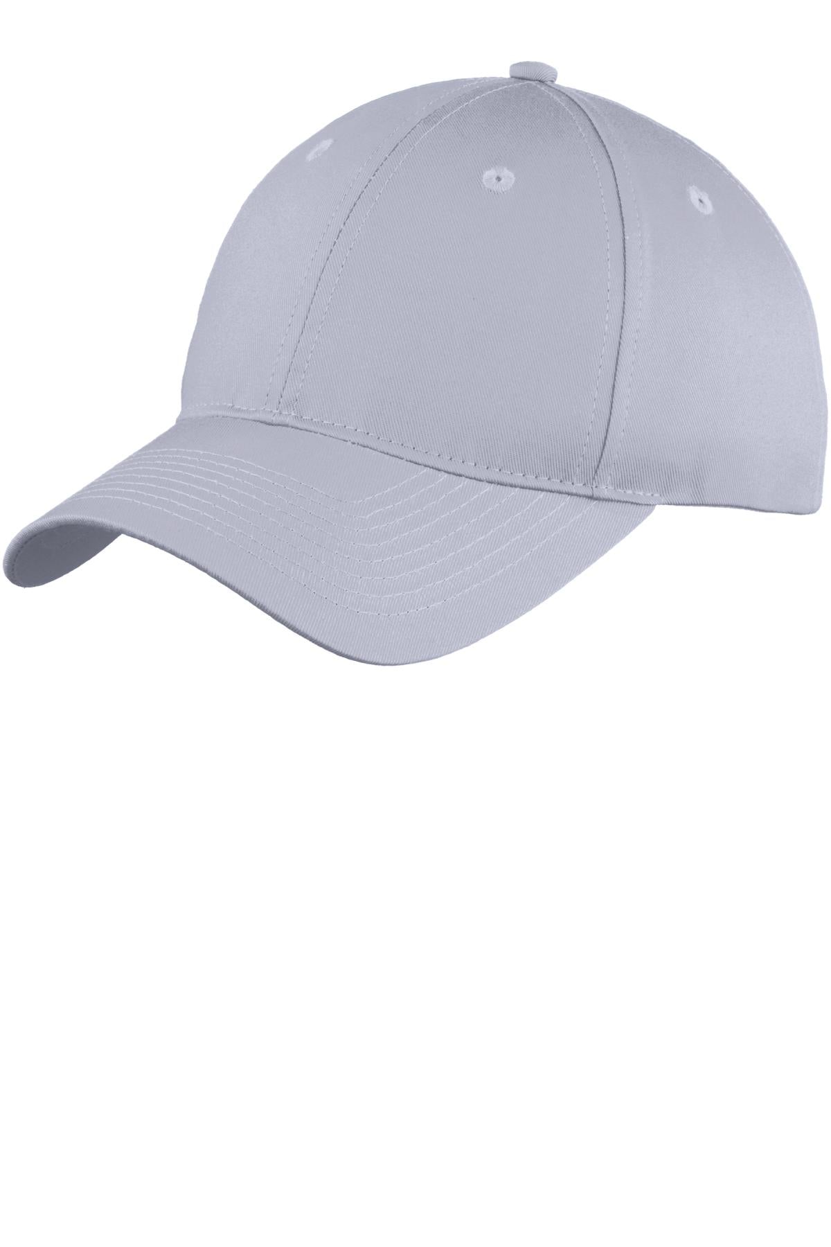 Custom logo Port Authority® Six-Panel Unstructured Twill Cap. C914 in Silver