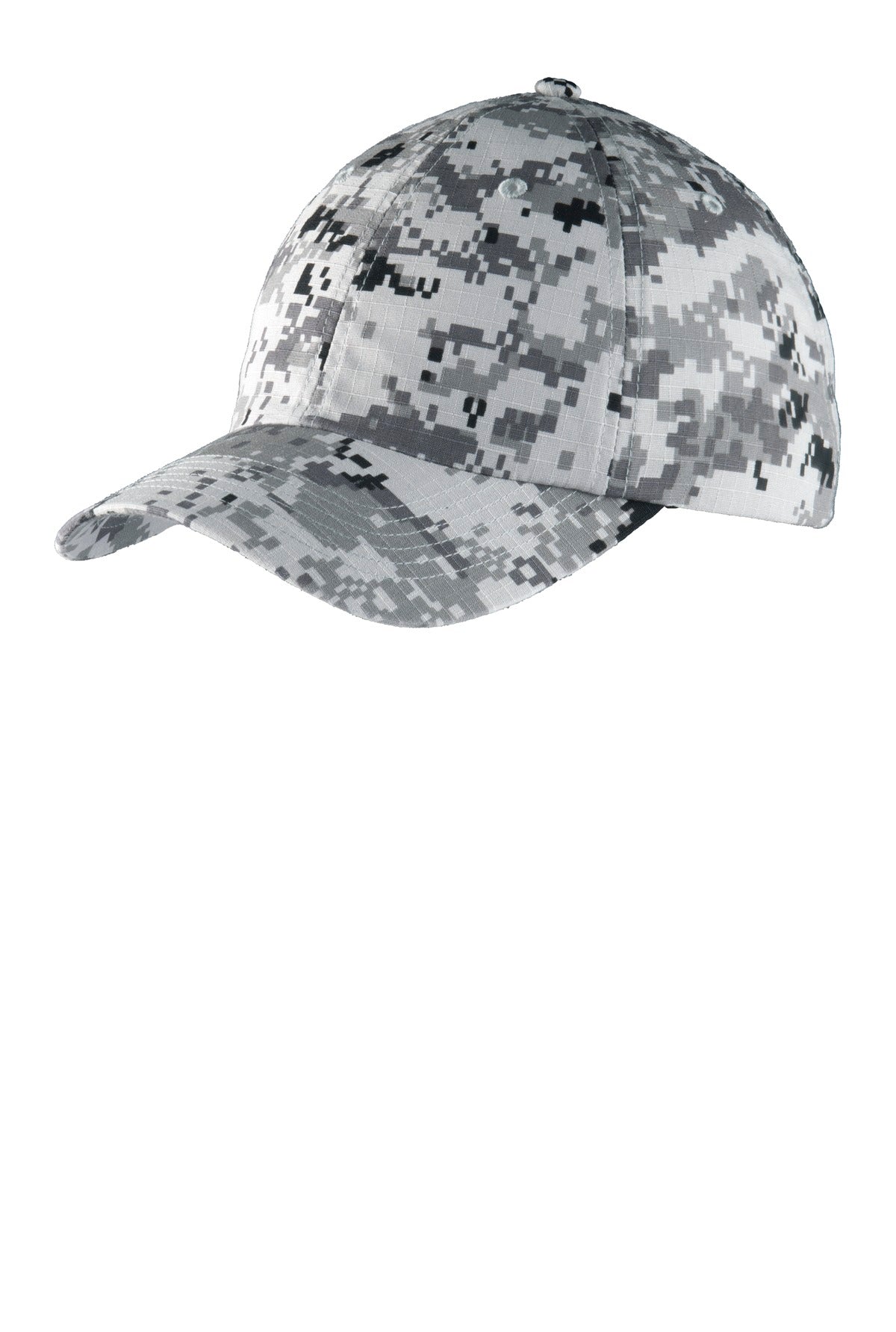 Custom logo Port Authority® Digital Ripstop Camouflage Cap. C925 in Grey Camo