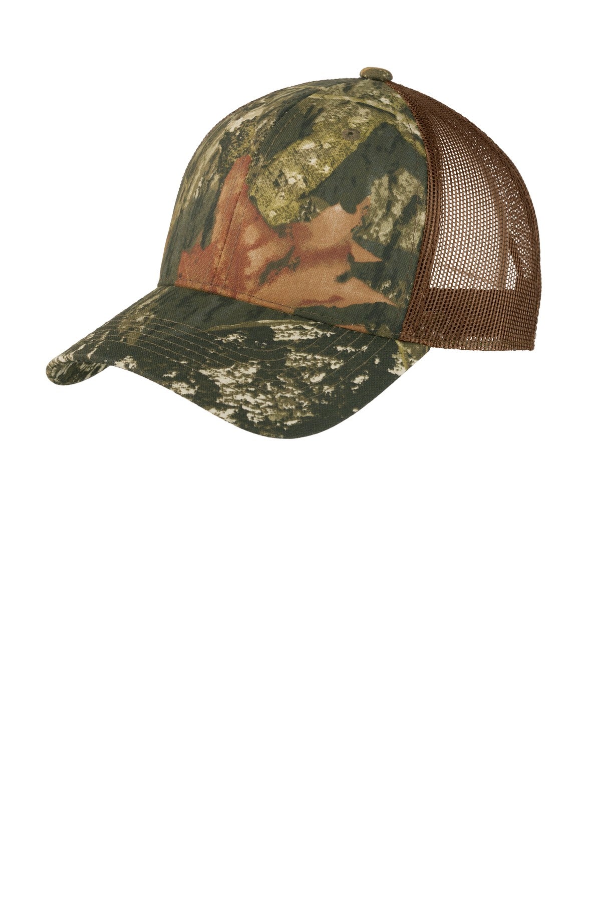 Custom logo Port Authority® Structured Camouflage Mesh Back Cap. C930 in Mossy Oak New Break-Up/ Brown