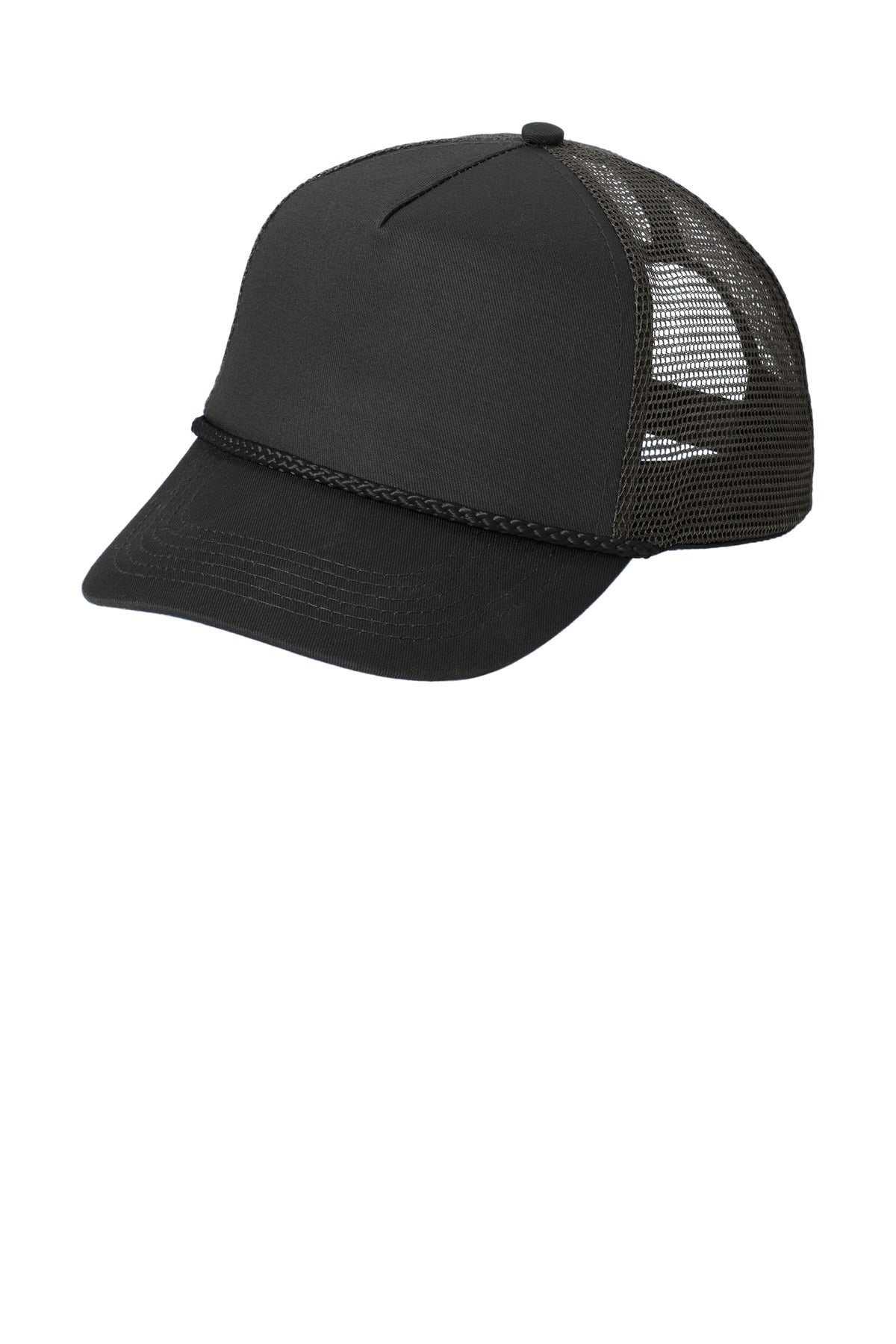 Custom logo Port Authority® 5-Panel Snapback Cap. C932 in Black