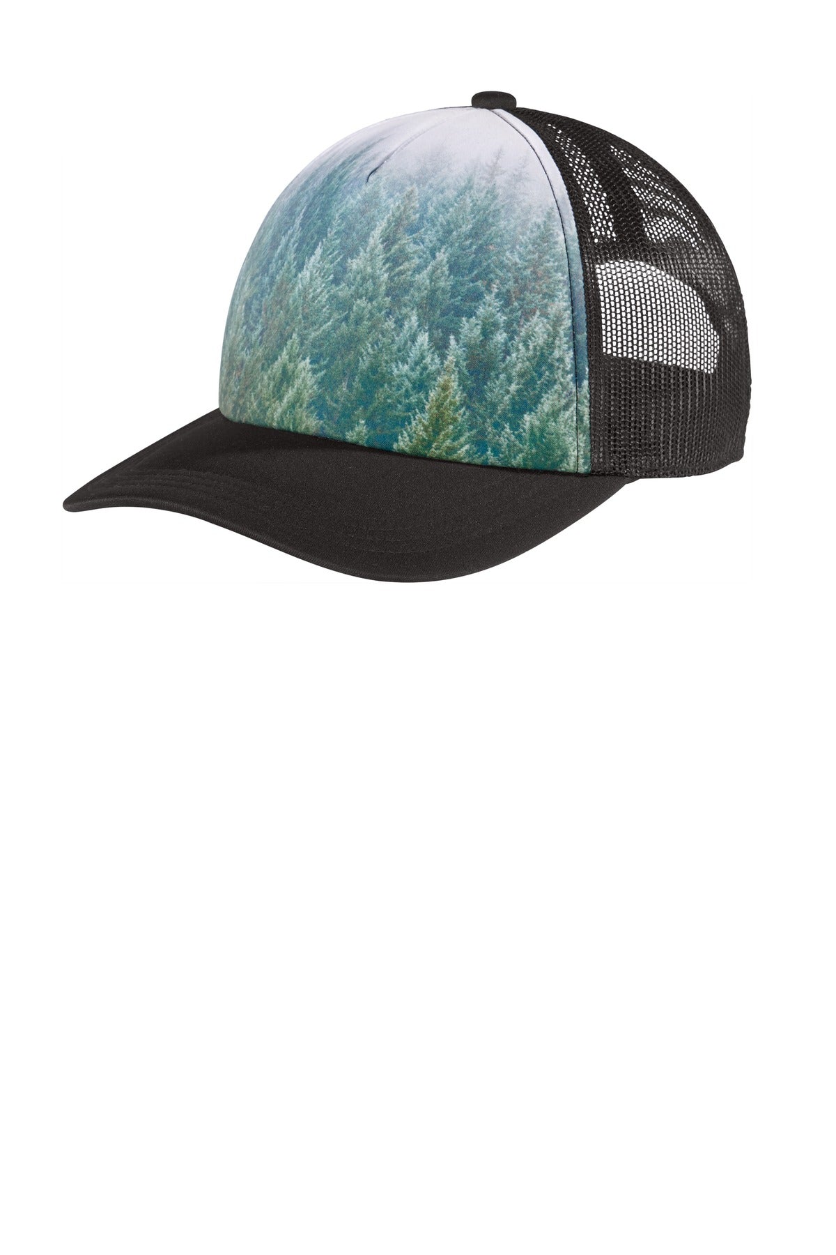 Custom logo Port Authority ® Photo Real Snapback Trucker Cap C950 in Forest