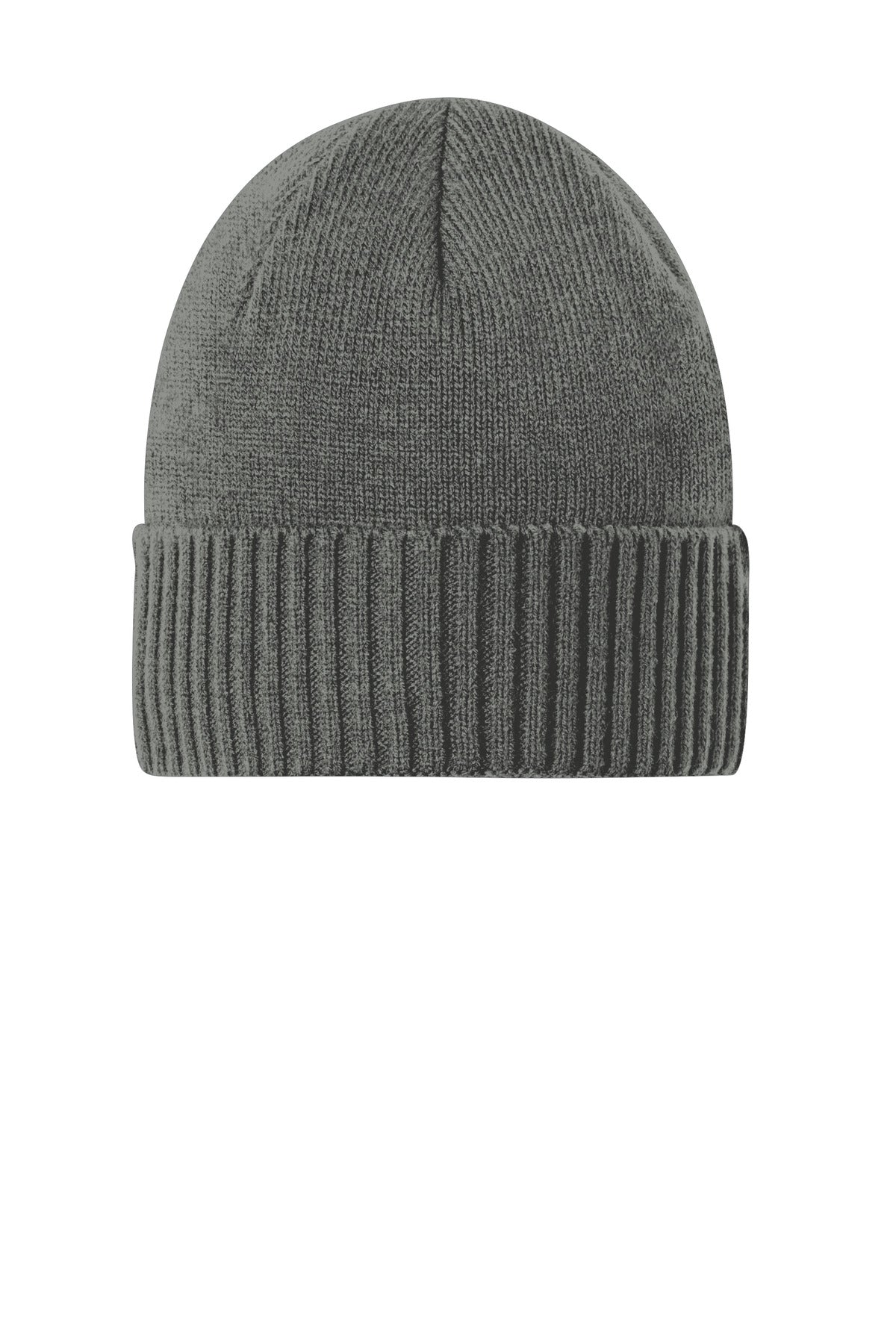 Custom logo Port Authority® Rib Knit Cuff Beanie C951 in Deep Smoke
