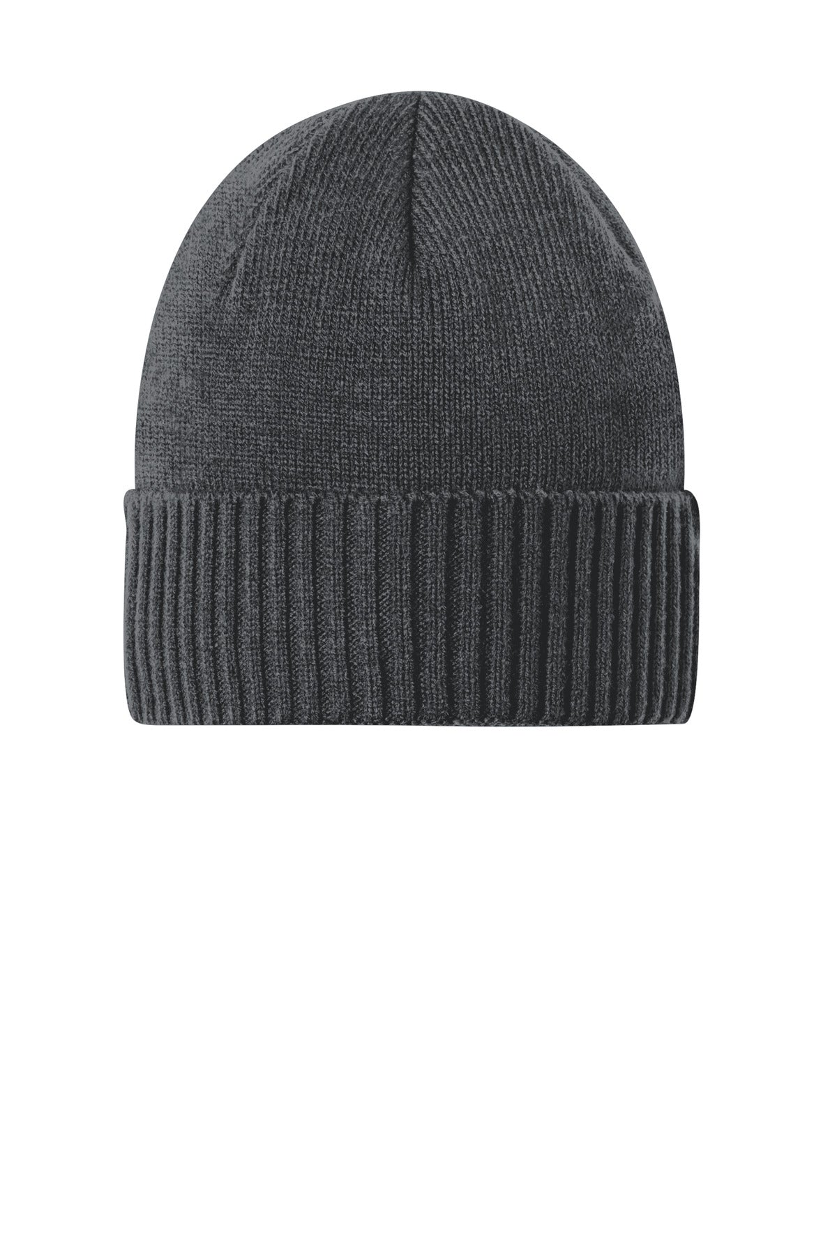 Custom logo Port Authority® Rib Knit Cuff Beanie C951 in Graphite