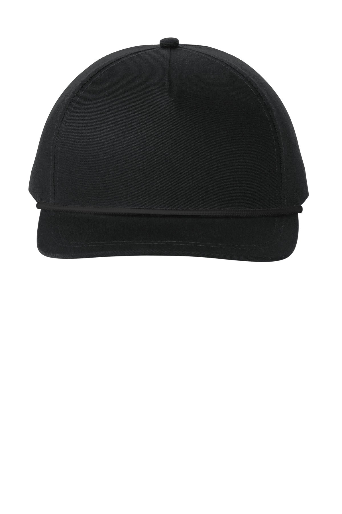 Custom logo Port Authority® Snapback Five-Panel Rope Cap C962 in Black/ Black